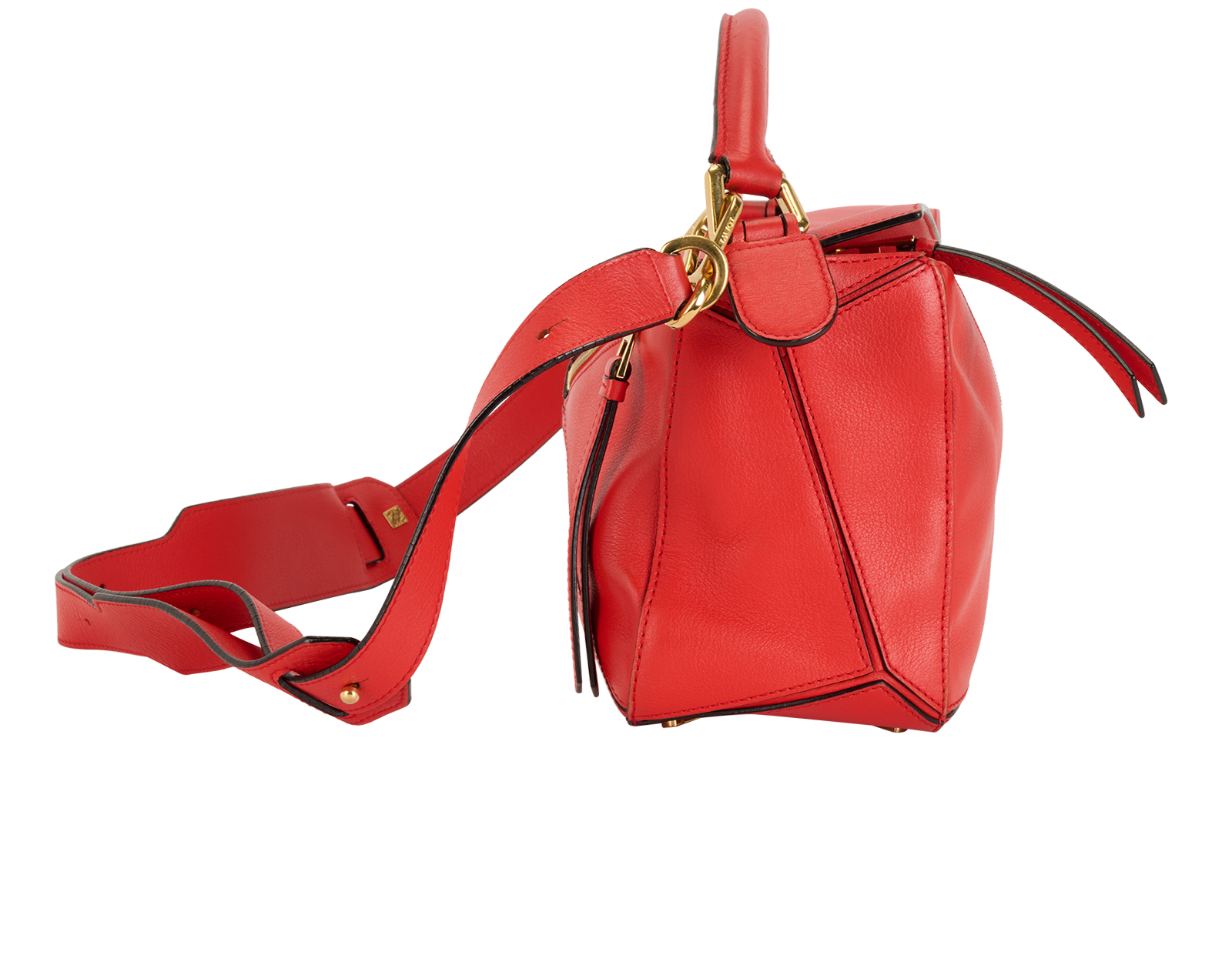 Medium Puzzle Bag, &pound;1,100, Handbags, Red, Leather, Side view